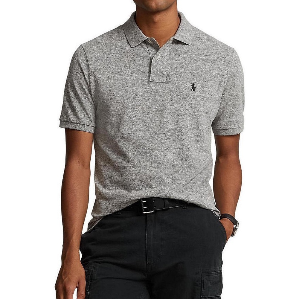 Polo Ralph Lauren polo shirt Custom Slim Fit solid cotton short sleeve gray XL